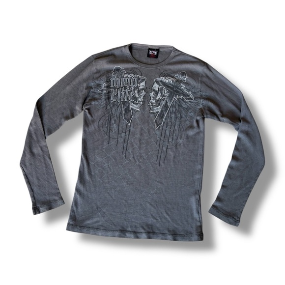Mma Elite Other - Men's Gray Graphic Long Sleeve Shirt